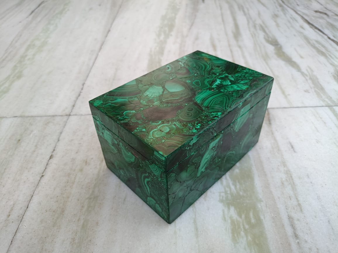 Malachite Jewelry Box | Stone box | Tarot card holder | high quality| brilliant stone| Rave reviews